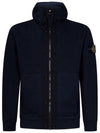 Wappen Patch Cotton Fleece Zip Up Hoodie Navy - STONE ISLAND - BALAAN 2