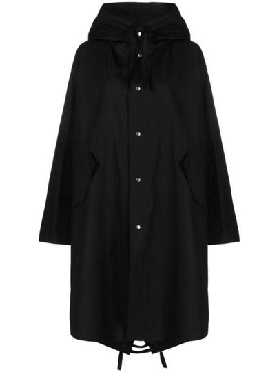 Back Logo Print Hooded Parka Black - JIL SANDER - BALAAN 2