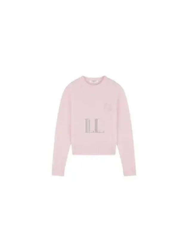 Bold Fox Head Embroidered Crop Knit Top Pink - MAISON KITSUNE - BALAAN 2