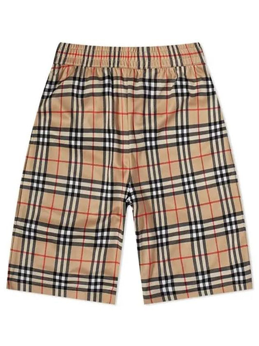 Vintage Check Technical Twill Shorts Beige - BURBERRY - BALAAN.