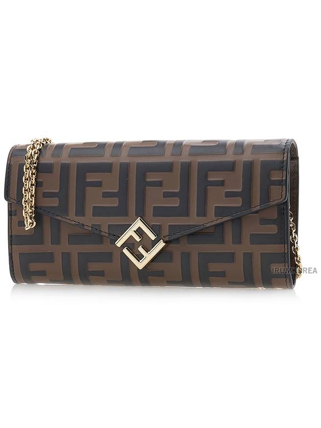 FF Diamond Continental Chain Cross Bag Brown - FENDI - BALAAN 3