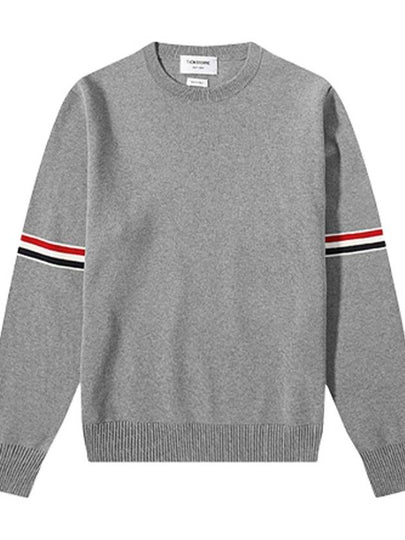 Men's Milan Stitch Armband Crew Neck Knit Top Light Grey - THOM BROWNE - BALAAN 2