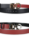 Reversible Gancini Leather Belt Black Lipstick Red - SALVATORE FERRAGAMO - BALAAN 3