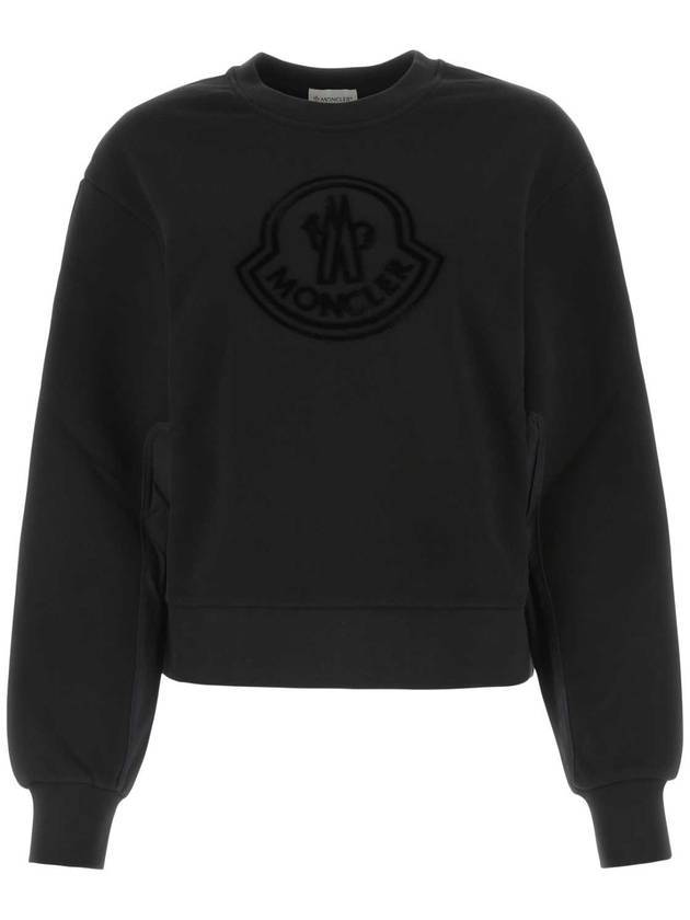 Women's Logo Sweatshirt Black - MONCLER - BALAAN 2