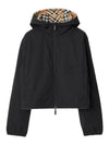 Crop Reversible Check Hooded Jacket Sand - BURBERRY - BALAAN 4