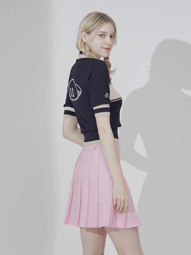 High Waist Pleated Culottes Skirt Pink - BREMI - BALAAN 1