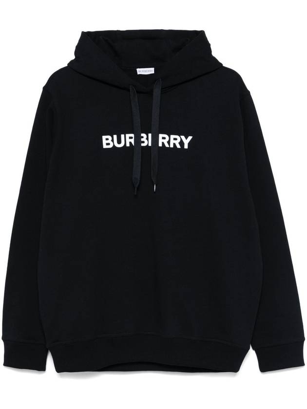 Logo Print Hoodie Black - BURBERRY - BALAAN 2