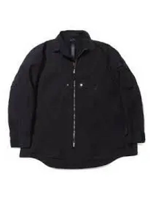 Shadow Project Hidden Badge Graphic Over Long Sleeve Shirt Black - STONE ISLAND - BALAAN 2