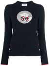 Hector Bow Virgin Wool Knit Top Navy - THOM BROWNE - BALAAN 2