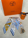 Objets De Curiosite Twilly Scarf Blue - HERMES - BALAAN 5