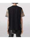 Vintage Check Sleeve Cotton Oversized T-shirt Black - BURBERRY - BALAAN 9