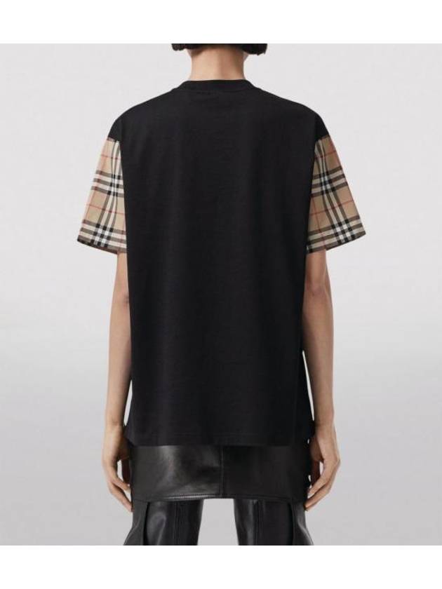 Vintage Check Sleeve Cotton Oversized T-shirt Black - BURBERRY - BALAAN 9