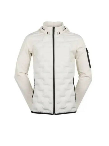 Pattern Padded Hooded Jacket White - HUGO BOSS - BALAAN 1