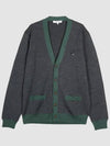 Bold Fox Head Patch Two-Tone Cardigan Grey - MAISON KITSUNE - BALAAN 3