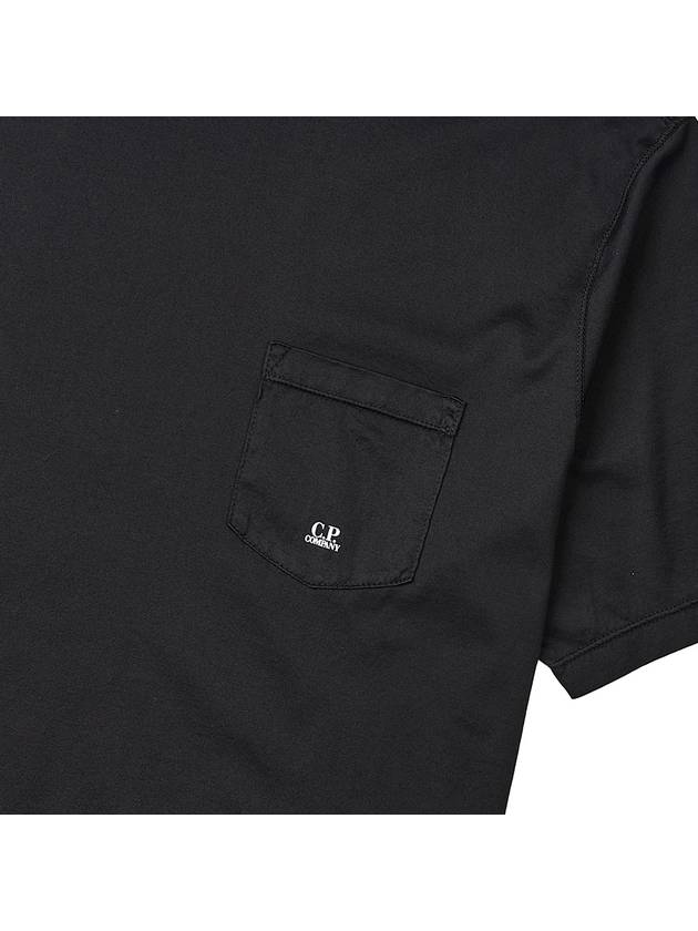 Pocket Logo Cotton  Short Sleeve T-Shirt Black - CP COMPANY - BALAAN 6