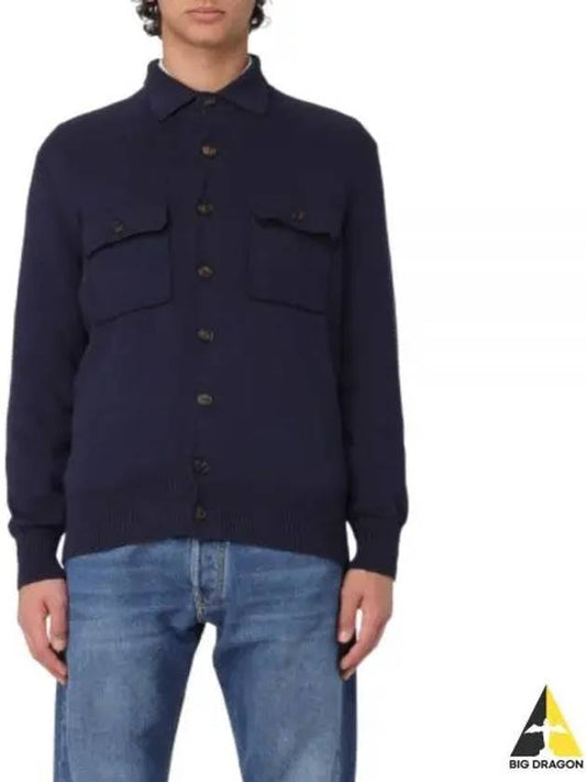 Flap Pocket Shirt Cardigan Navy - BRUNELLO CUCINELLI - BALAAN 2