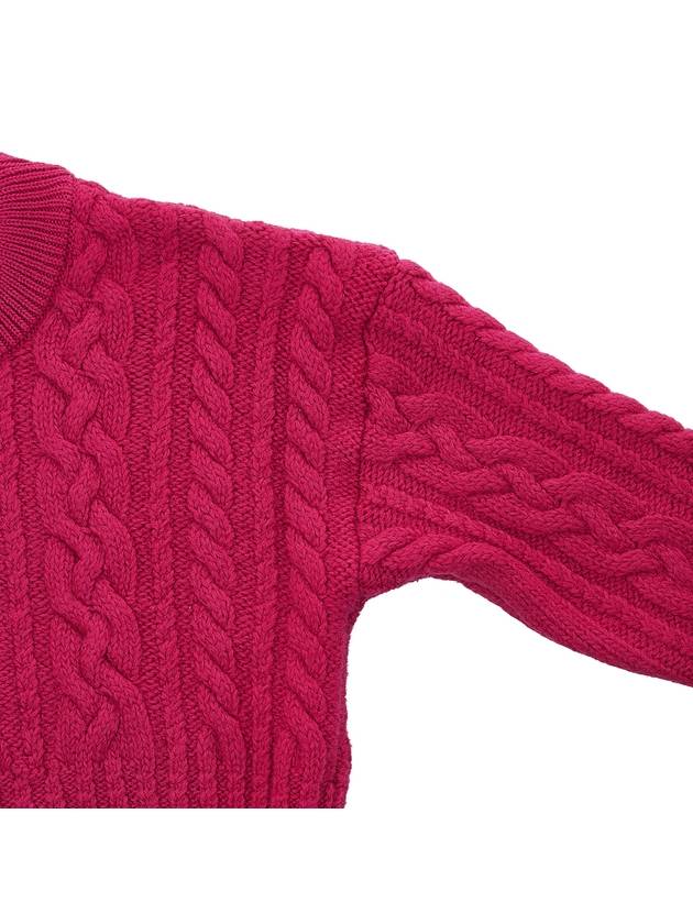 Cable Wool Knit Top Fuchsia - AMI - BALAAN 5