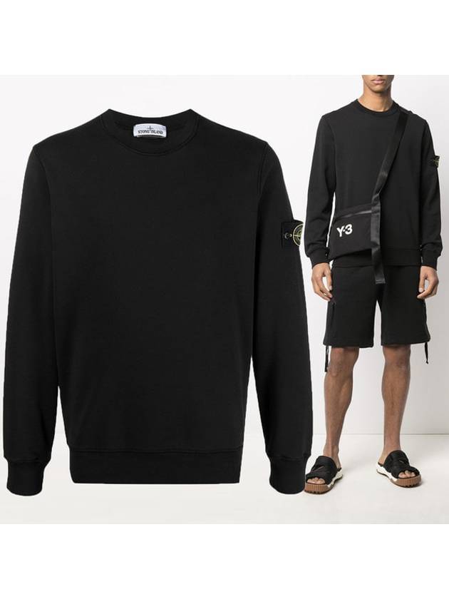 Men's Wappen Patch Sweatshirt Black - STONE ISLAND - BALAAN 7