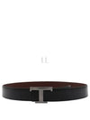 T Timeless Logo Leather Belt Black - TOD'S - BALAAN 2