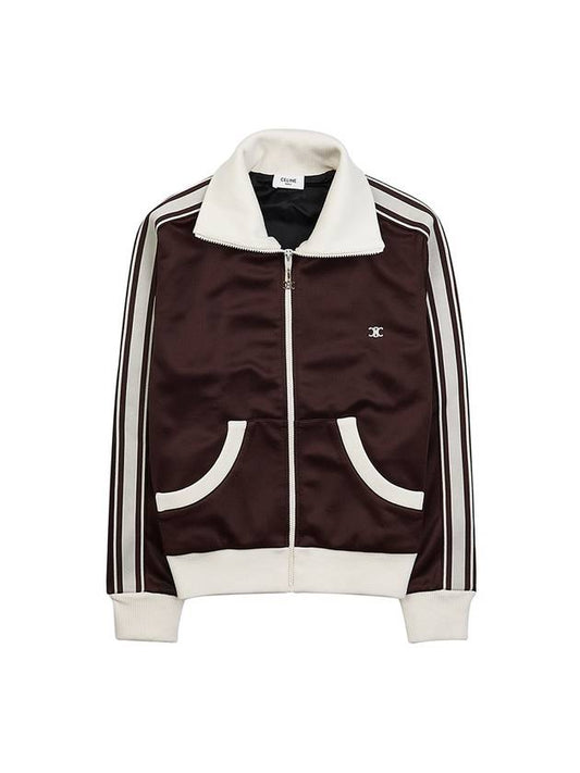 Honeycomb Jersey Tracksuit Jacket Brown - CELINE - BALAAN 1