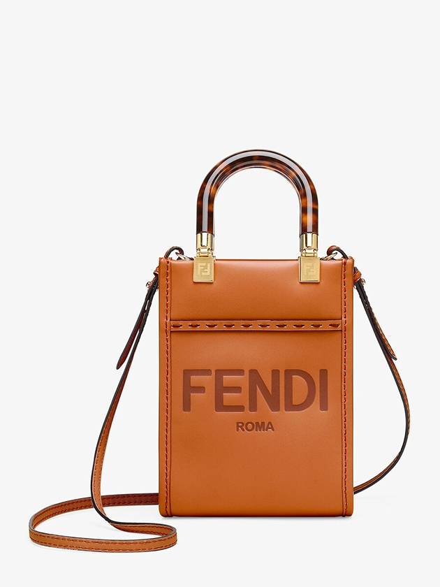 Sunshine Shopper Small Leather Tote Bag Brown - FENDI - BALAAN 2