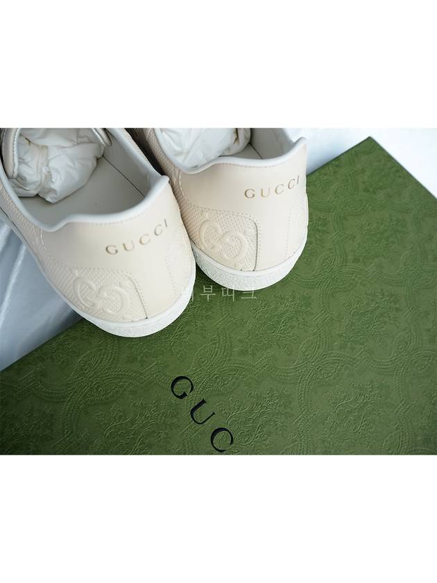 Ace GG Embossed Low Top Sneakers White - GUCCI - BALAAN 10