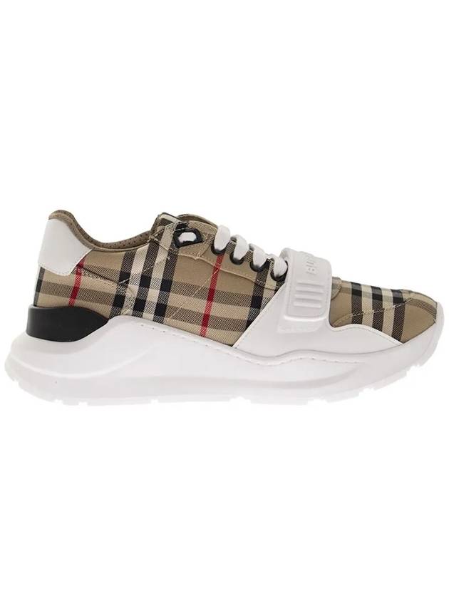 Vintage Check And Leather Sneakers White Archive Beige - BURBERRY - BALAAN 3