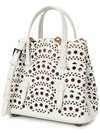 Mina 16 Vienne Wave Lux Calfskin Tote Bag White - ALAIA - BALAAN 3