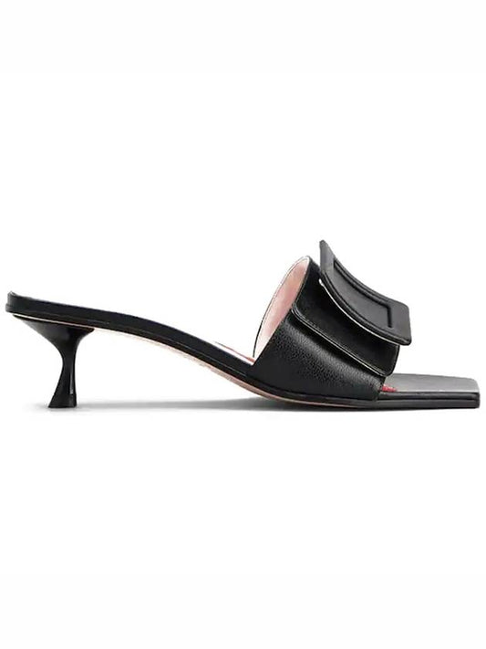Covered Buckle Mules In Patent Leather Black - ROGER VIVIER - BALAAN 2