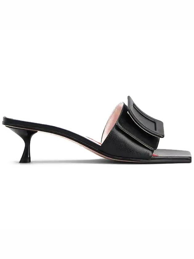 Covered Buckle Mules In Patent Leather Black - ROGER VIVIER - BALAAN 3