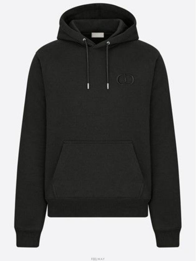 CD Icon Organic Cotton Fleece Hoodie Black - DIOR - BALAAN 2