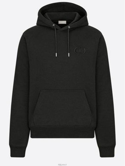 CD Icon Organic Cotton Fleece Hoodie Black - DIOR - BALAAN 2