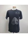 Comme Men's Play Heart Print Short Sleeve TShirt Black P1T196 - COMME DES GARCONS - BALAAN 1