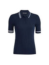 Women's Rib Cotton Short Sleeve Polo Shirt Navy - G/FORE - BALAAN 2