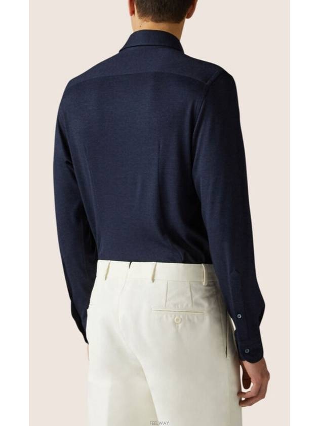 Andrew Cashmere Silk Long Sleeve Shirt Navy - LORO PIANA - BALAAN 3