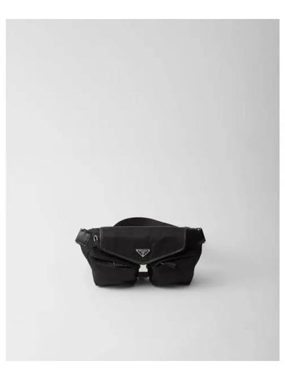 Triangle Logo Re-Nylon Belted Bag Black - PRADA - BALAAN 2