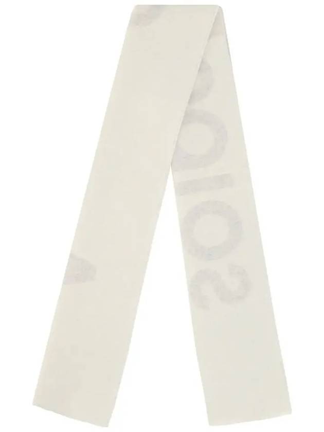 Jacquard Logo Two Tone Wool Muffler White Light Grey - ACNE STUDIOS - BALAAN 2