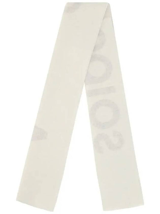 Jacquard Logo Two Tone Wool Muffler White Light Grey - ACNE STUDIOS - BALAAN 2