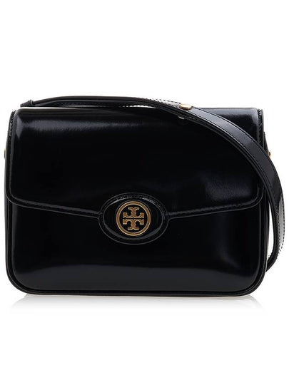 Robinson Spazzolato Convertible Logo Shoulder Bag Black - TORY BURCH - BALAAN 2