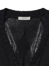 Multi-Cable Overfit Sheer Cardigan Black - NOIRER FOR WOMEN - BALAAN 6