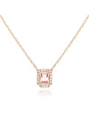 Una Octagon Cut Crystal Pendant Necklace Pink Rose Gold - SWAROVSKI - BALAAN 4