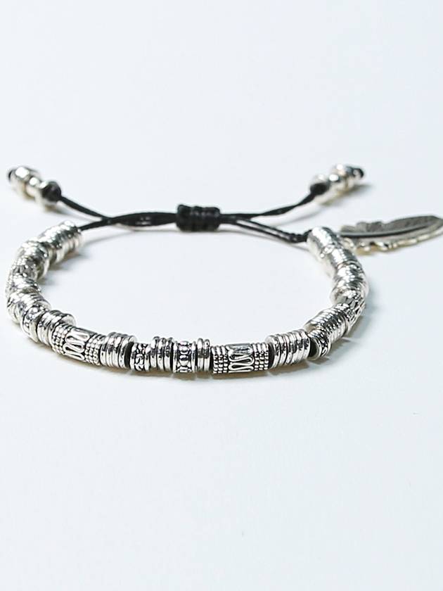 Feather Antique Silver Bead Bracelet - KND - BALAAN 10