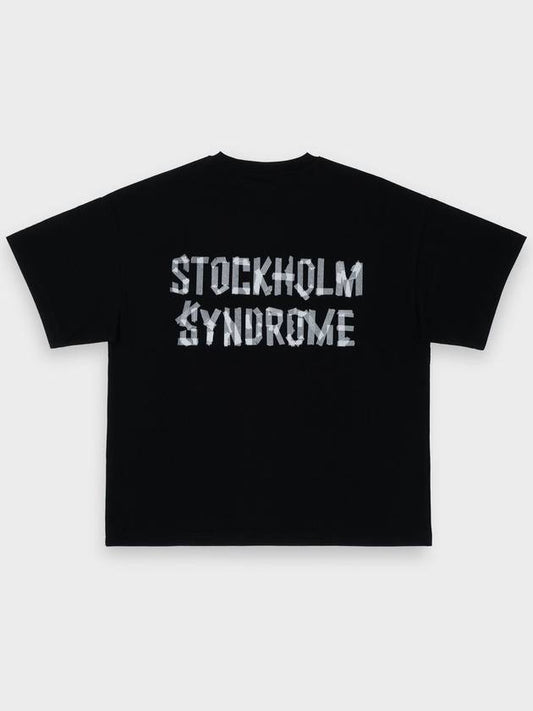 Oversize Fit Paper Tape Tee Black - STOCKHOLM SYNDROME - BALAAN 1