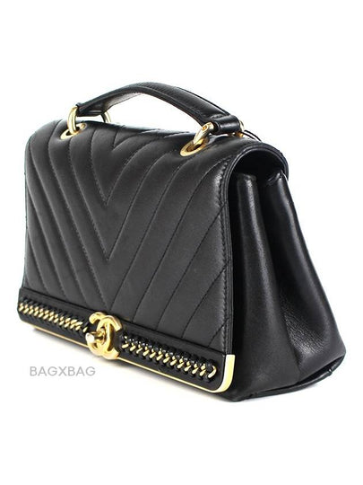 CH Season Chevron Tote Bag Black Gold CH42BG056 - CHANEL - BALAAN 2