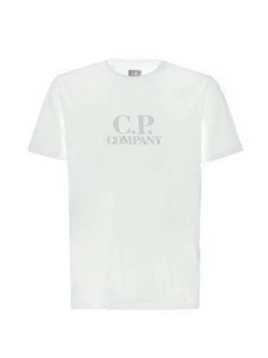 Logo Print Cotton Short Sleeve T-Shirt White - CP COMPANY - BALAAN 1