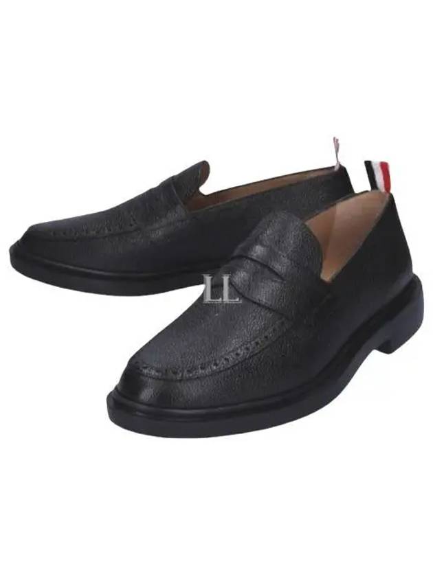 Pebble Grain Rubber Sole Penny Loafer Black - THOM BROWNE - BALAAN 2