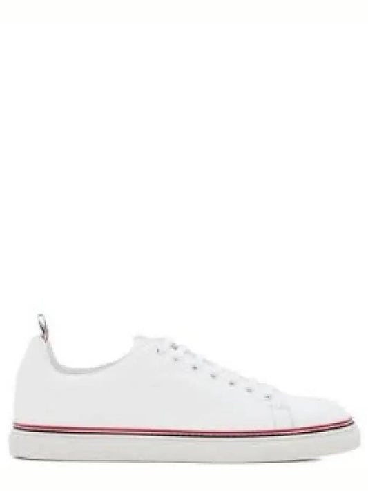 Tennis Vitello Calf Leather Low Top Sneakers White - THOM BROWNE - BALAAN 2