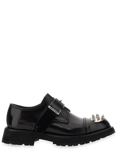 Studded Toe Buckle Strap Loafers Black - ALEXANDER MCQUEEN - BALAAN 2