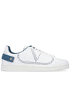 Men's V Logo Blue Backnet Low Top Sneakers White - VALENTINO - BALAAN 1