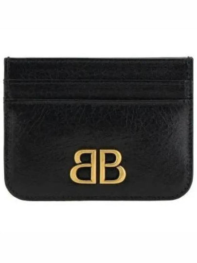 Embellished Logo Leather Card Wallet Black - BALENCIAGA - BALAAN 2